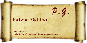 Polzer Galina névjegykártya